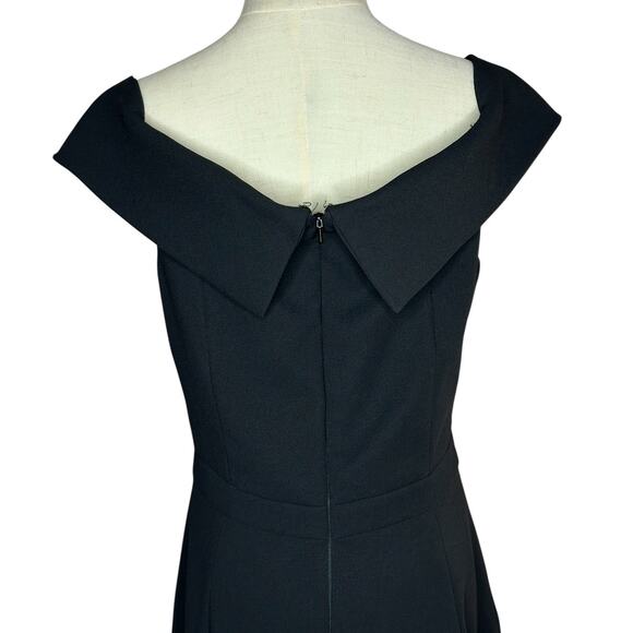 BHLDN Anthropologie Thompson Black Off Shoulder Crepe Dress Plus Size 14 - Picture 9 of 12